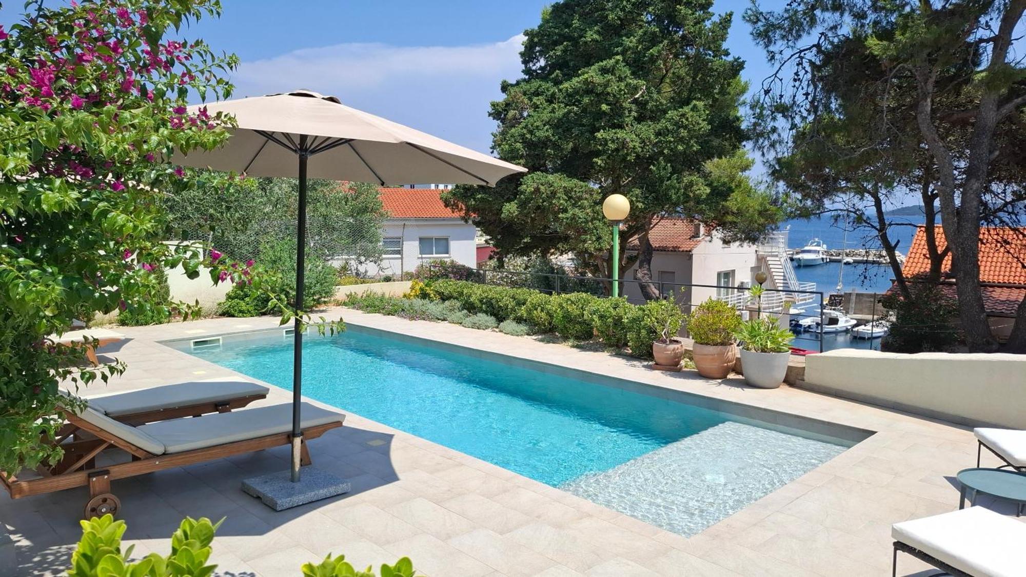 Villa Mira With A Heated Pool And A Sea View Bozava Exterior photo